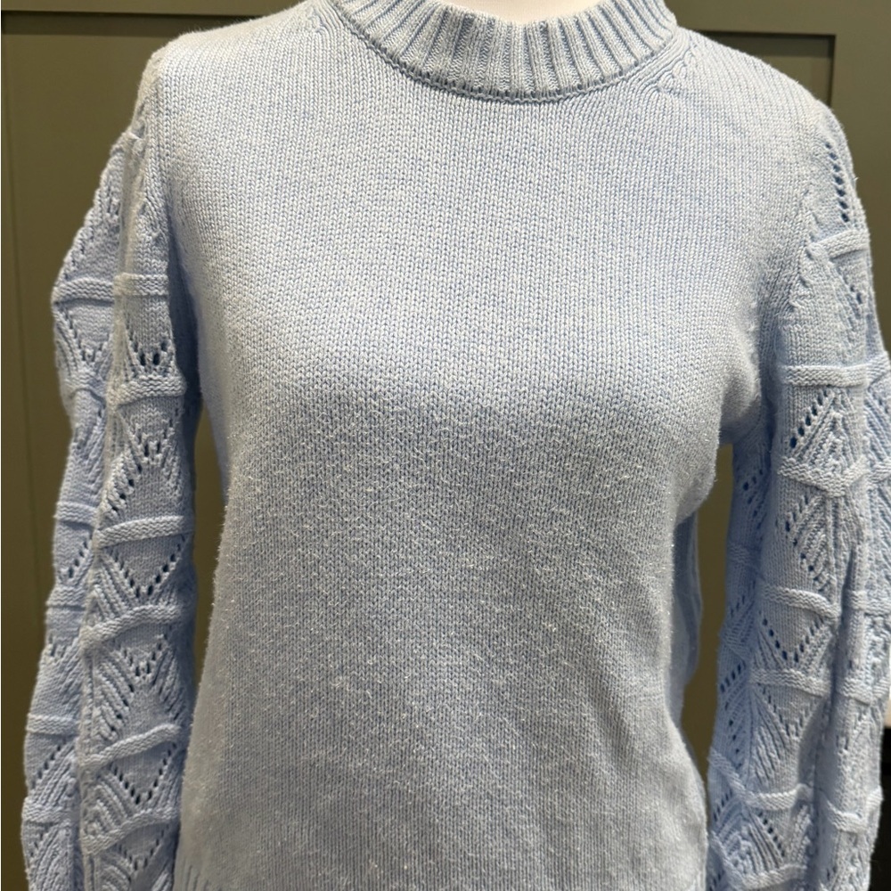 & Isla Light Blue Women's Sweater - Picture 2 of 7